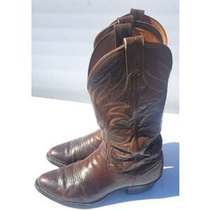 NOCONA Mens Size 8D Brown Leather Cowboy Western Boots Very Soft Leather USA